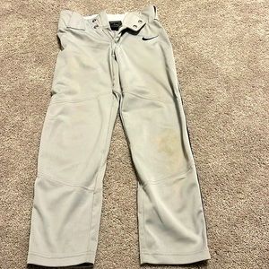 Boys baseball pants. Gray with navy strip down side.